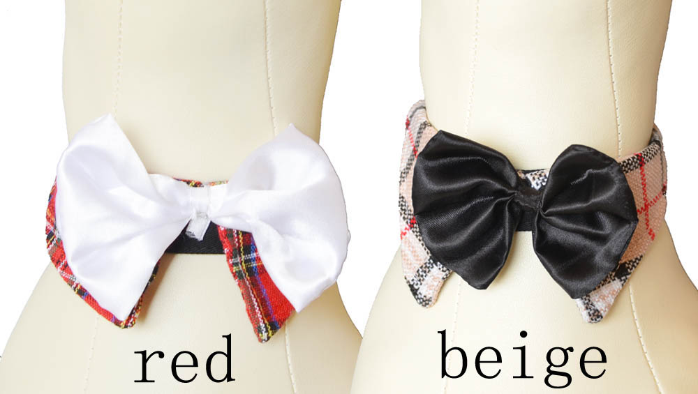 Dog Plaid Bow Tie Collar