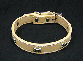 Tan Leather Dog Collar